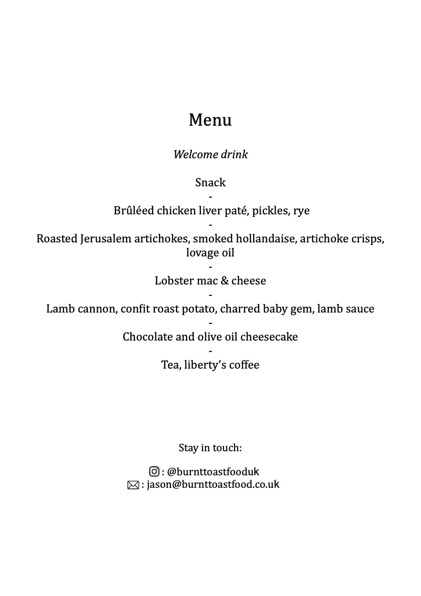Christmas Supper Club (28th & 29th November)