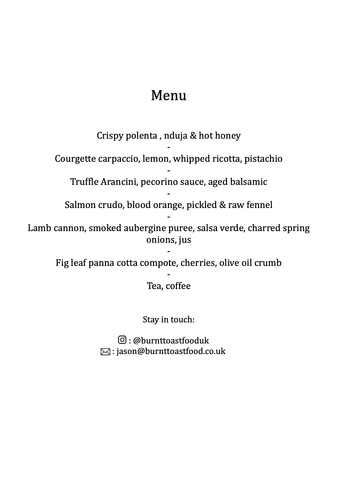 Italian Supper Club (5th & 6th June)