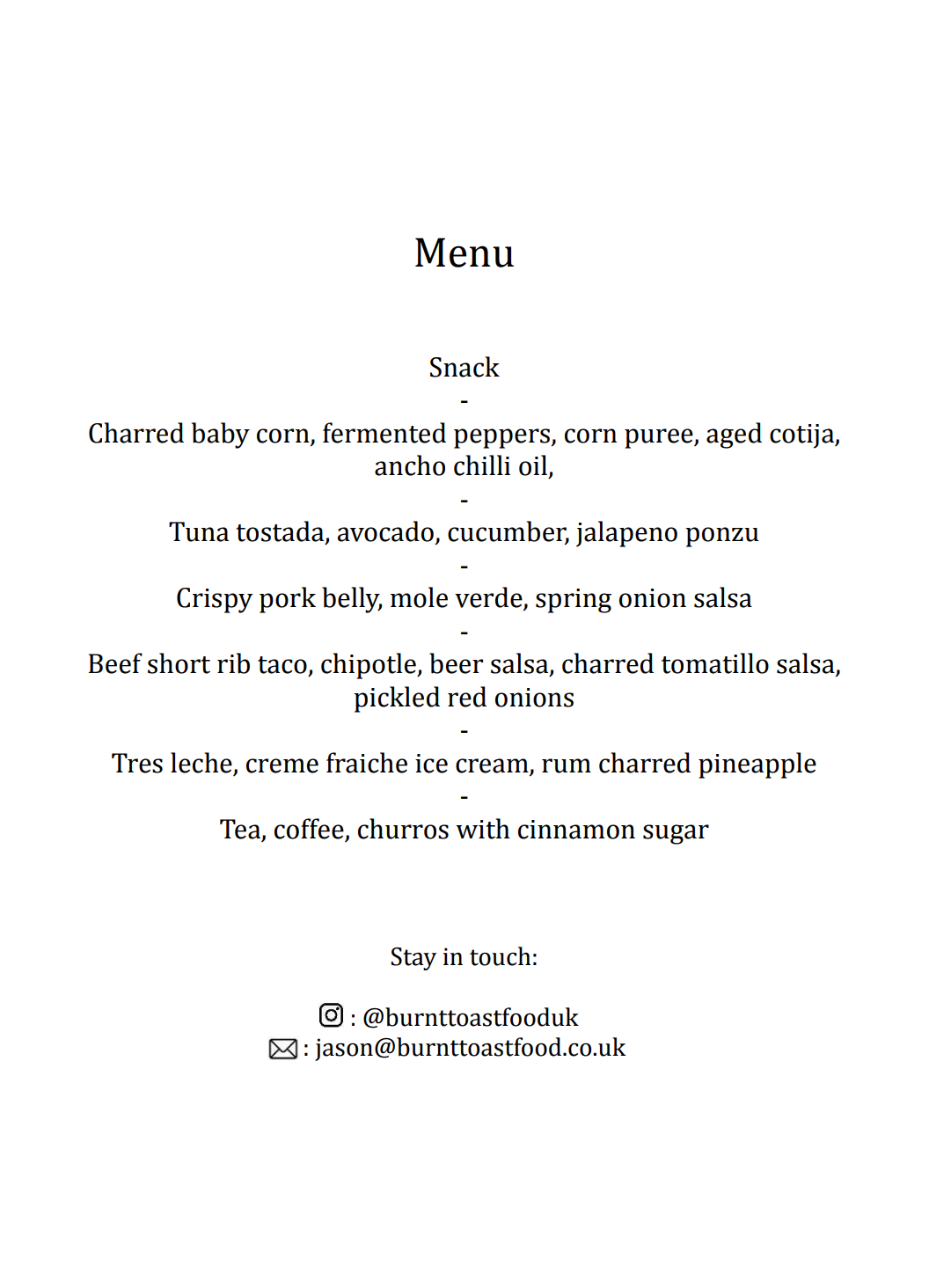 Mexican Supper Club (18th & 19th September)