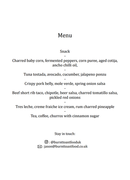 Mexican Supper Club (18th & 19th September)