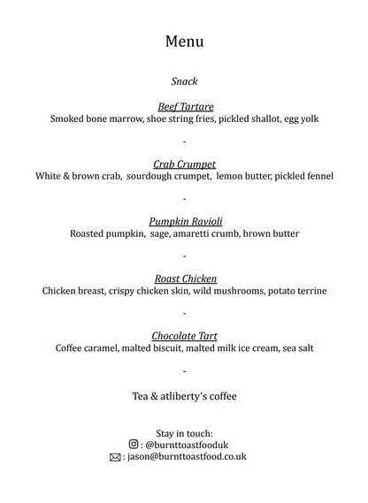 October Supper Club (16th & 17th)